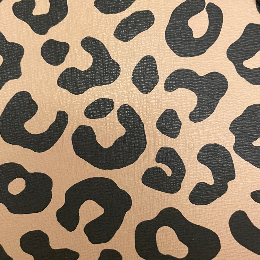 Kate Spade Leopard Print Satchel - Black and Tan Crossbody or Handles - Picture 3 of 5